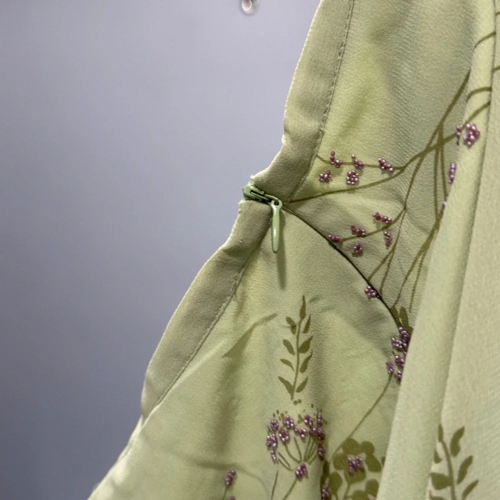 K.C. Parker Girls Lime Green Floral Maxi Skirt Size 16 cottage spring‎ fairy